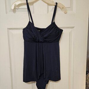 Garnet Hill Navy Blue Tankini Swimsuit 6